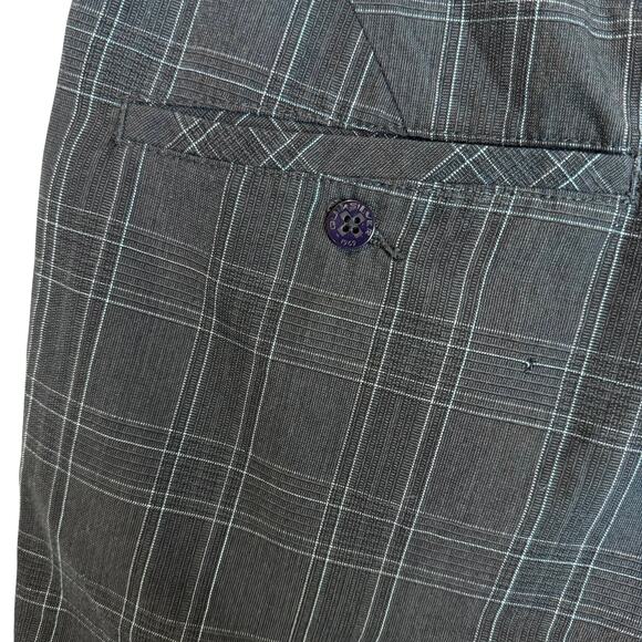 Quiksilver Shorts Men 38 Black Windowpane High-Rise Slash Pocket Classic Zip Fly - Picture 6 of 15